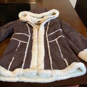 Little girls fur and suede coat